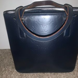 Monogram mat Stockton leather tote